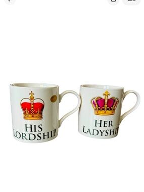 NWOB The Leonardo Collection His Lordship Her Ladyship Fine China Set of 2 Mugs